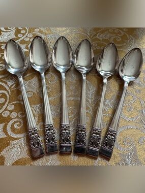 Oneida Community Coronation 1936 Set 6” Teaspoons 6” Silverplated Antique
